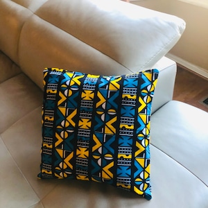 Kente African Print Throw Pillow Cover: Vibrant Ankara, 16x16