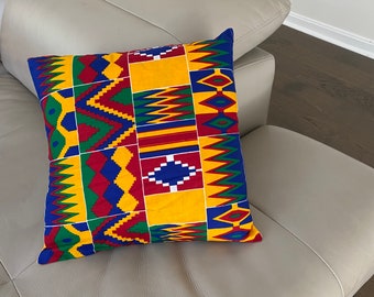 Kente Print throw Pillow covers, Decorative Pillow, African Print Pillow, Ankara Throw Pillow, Christmas Gift