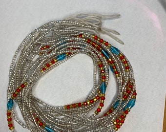 African waist beads, Ghana waist beads, Crystal waist beads, Weight Tracker,Belly chain, Plus Size waist Beads