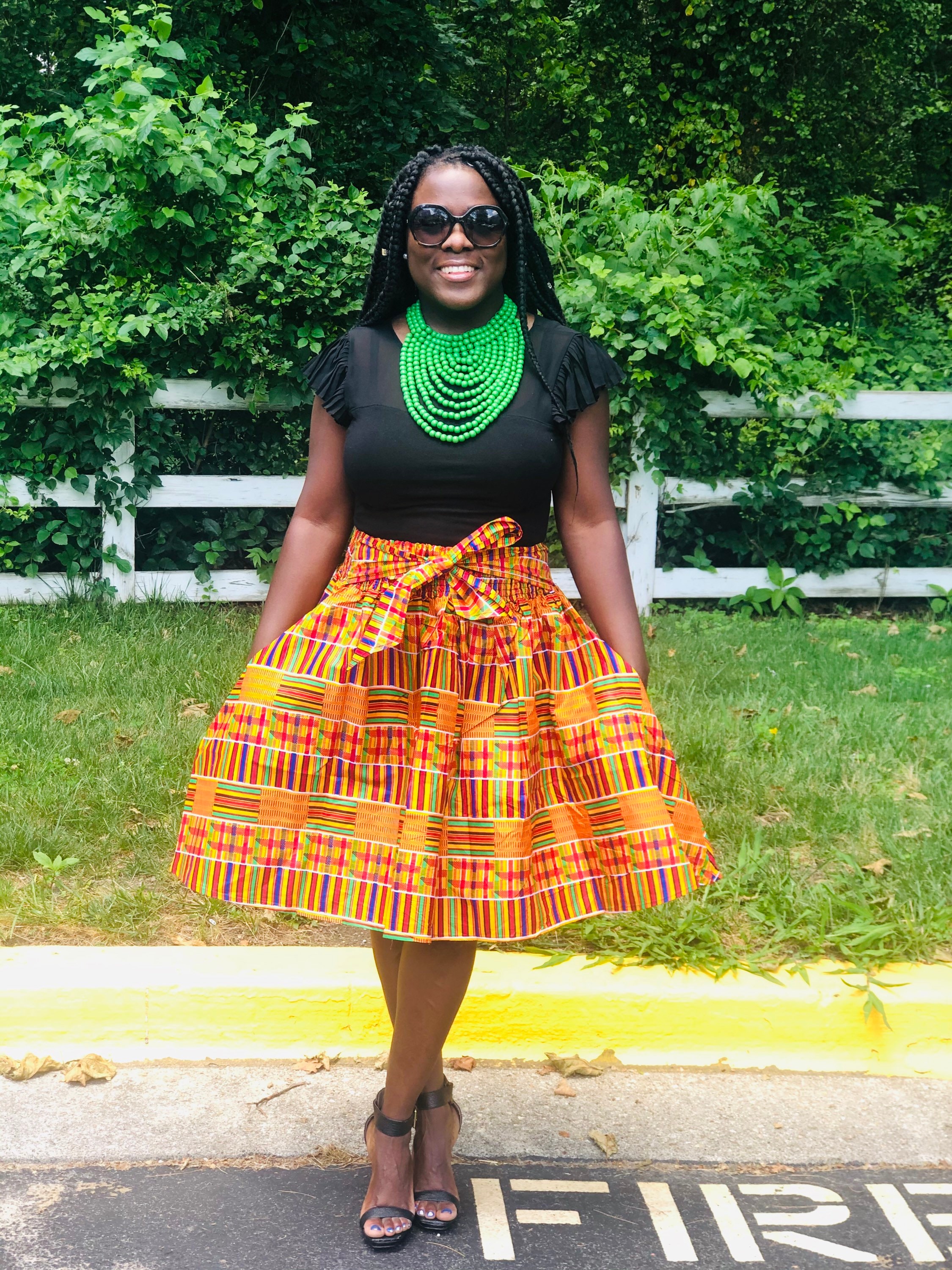 Akua Kente Short Skirt: African Print With Tie Belt - Etsy