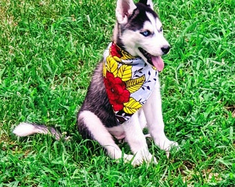 Ankara African Print Dog Bandana: Colorful Summer Pet Bandana