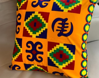 Adinkra throw pillow covers, Kente pillow case, Decorative pillows, African throw pillows, Ankara throw pillow, ethnic pillows