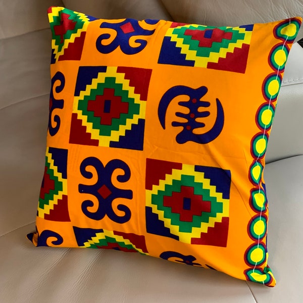 Adinkra throw pillow covers, Kente pillow case, Decorative pillows, African throw pillows, Ankara throw pillow, ethnic pillows