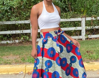 Ankara Midi Skirt, African Print Skirt, Midi Skirt,African Skirt, Flare  Skirt