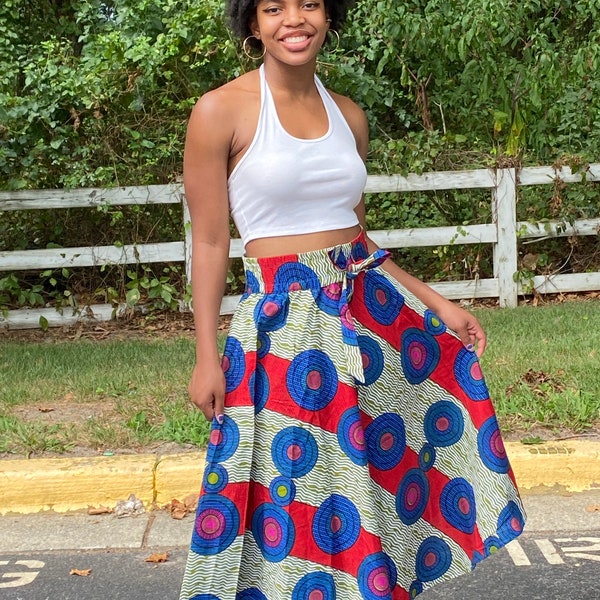 Ankara Midi Skirt, African Print Skirt, Midi Skirt,African Skirt, Flare  Skirt
