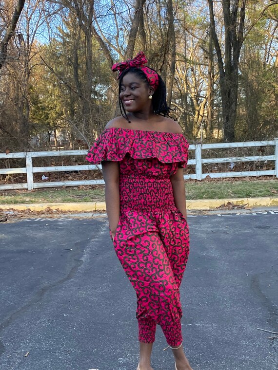 Ankara Joggers and off Shoulder 