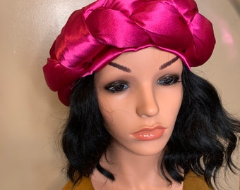Braided Turban, Hair cover, Hair accessory,, three stranded turban, pre tied turban, Head wrap