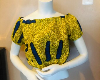 Ankara/ African off shoulder top, Ankara crop top