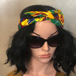 Kente Wire headband, Wire headband, Kente head-wrap, Bandana, Kente Head-tie, African Print head Wrap