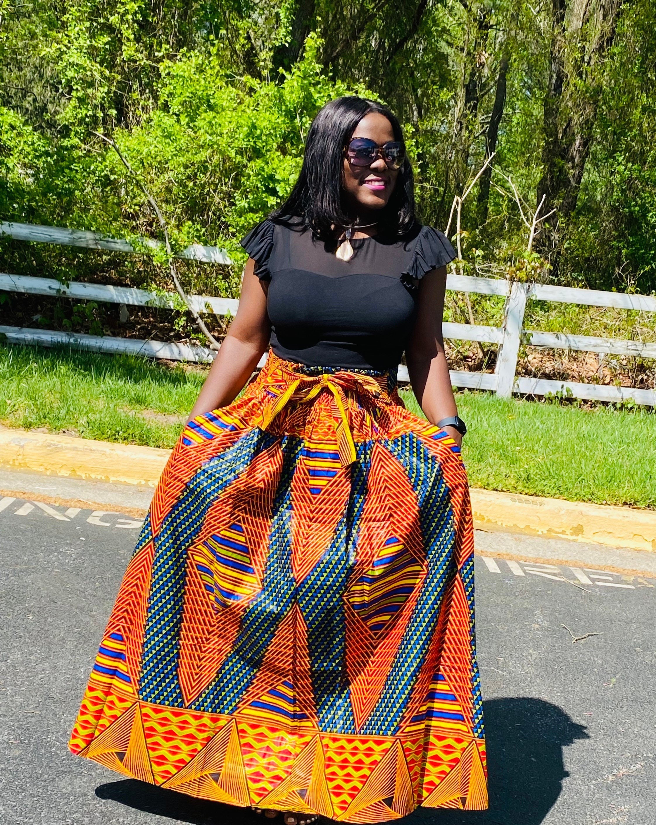 Ankara Maxi Skirt African Skirt Kente Skirt Long Circle - Etsy