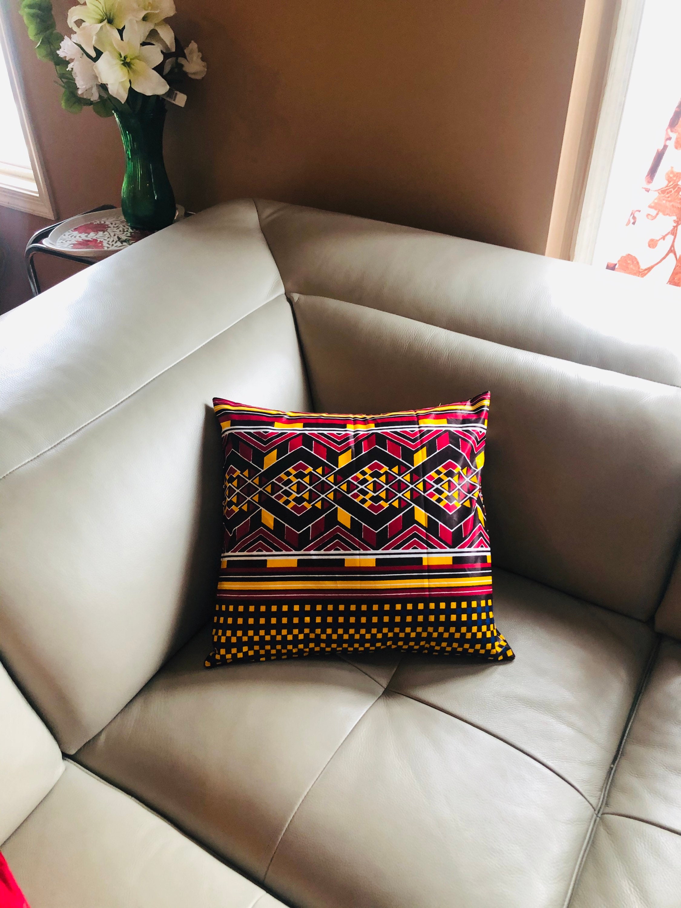 16by 16 Decorative Throw Pillow Covers African Print Throw Etsy