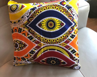 18 by 18”inches pillow covers, Decorative throw pillow case, African Print throw pillows, Ankara throw pillow , Decorative Throw pillow