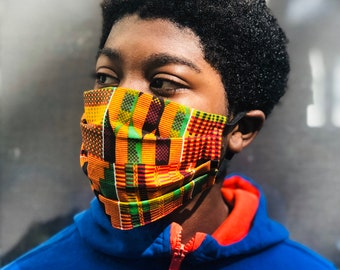 Kente Cloth Face Mask: Reversible Ankara Cotton Mask
