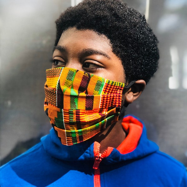 Kente Face Mask, Cotton face mask, Reversible face mask, Washable face mask, Ankara cloth face mask, Protective face mask