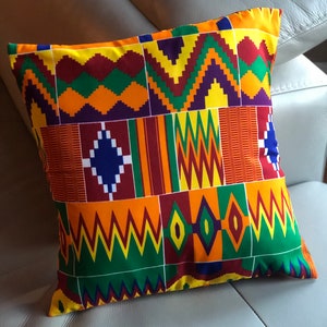 Housses d’oreiller Kente print, Oreiller décoratif, Oreiller imprimé africain, Oreiller Ankara, Cadeau pour maman