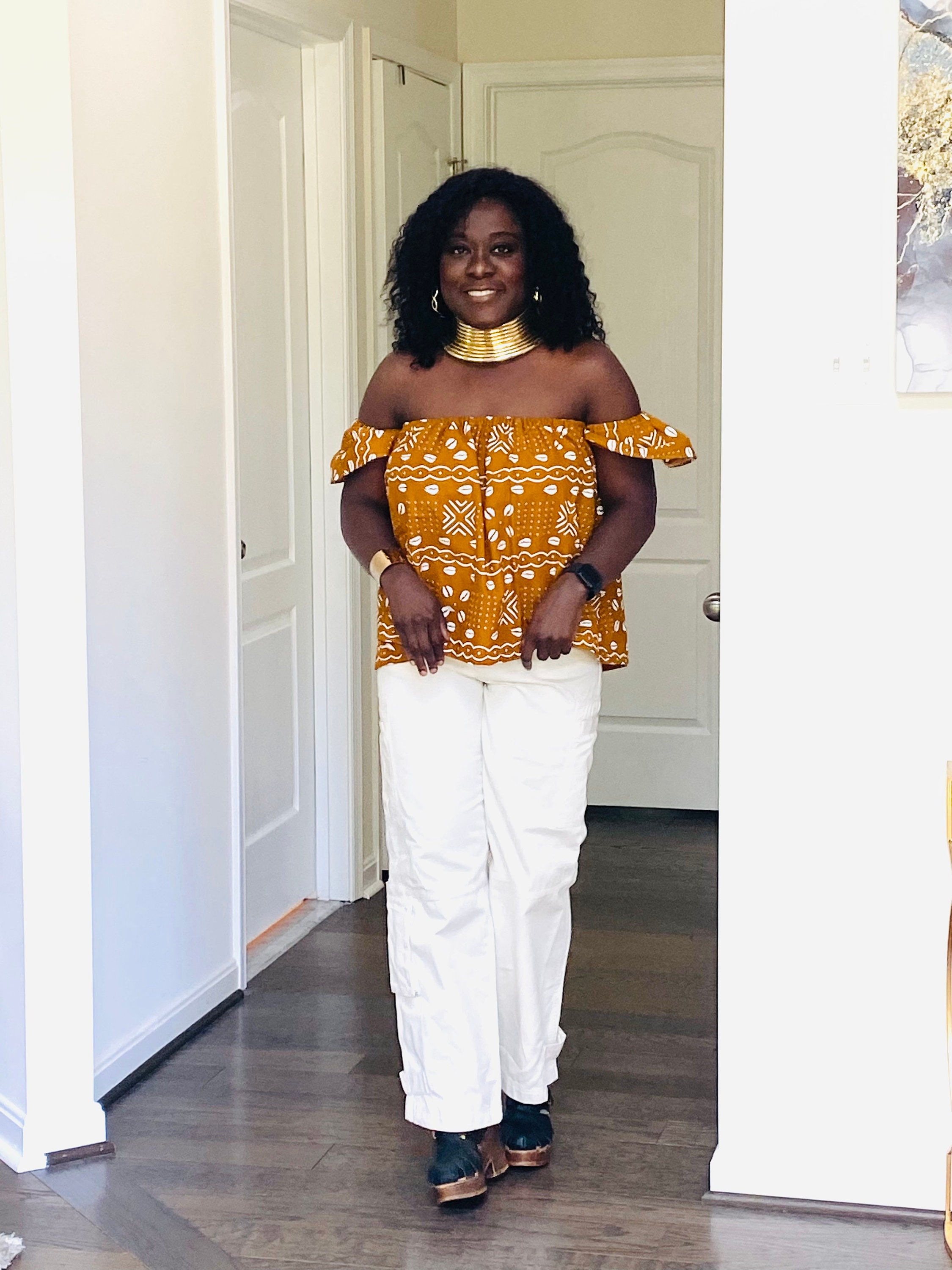 Ankara off Shoulder Blouse: African Mud Print Top - Etsy