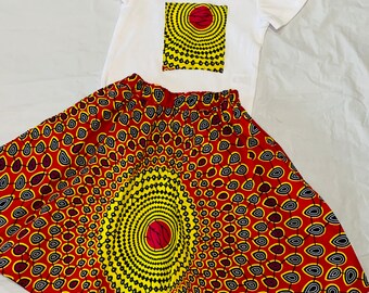 Ankara babygirl clothing set, Baby girl African clothing set, African skirt for baby girl, Girl’s Skirt and top set