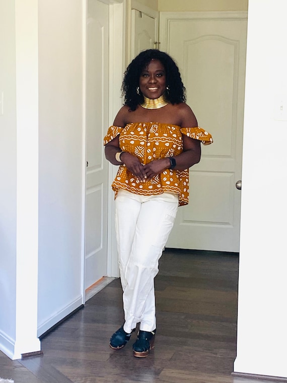 yellow off the shoulder top plus size