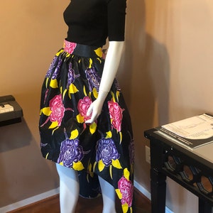 L,XL,XXL M Esty Ankara High low Flare Skirt With Two Pocket and a Belt X,S S L,XL,XXL M Esty Ankara High low Flare Skirt With Two Pocket and a Belt X,S S