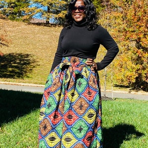 Ankara Maxi Skirt: African Print Long Skirt with Pockets