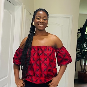 Ankara Off Shoulder Top: African Print Circle Blouse