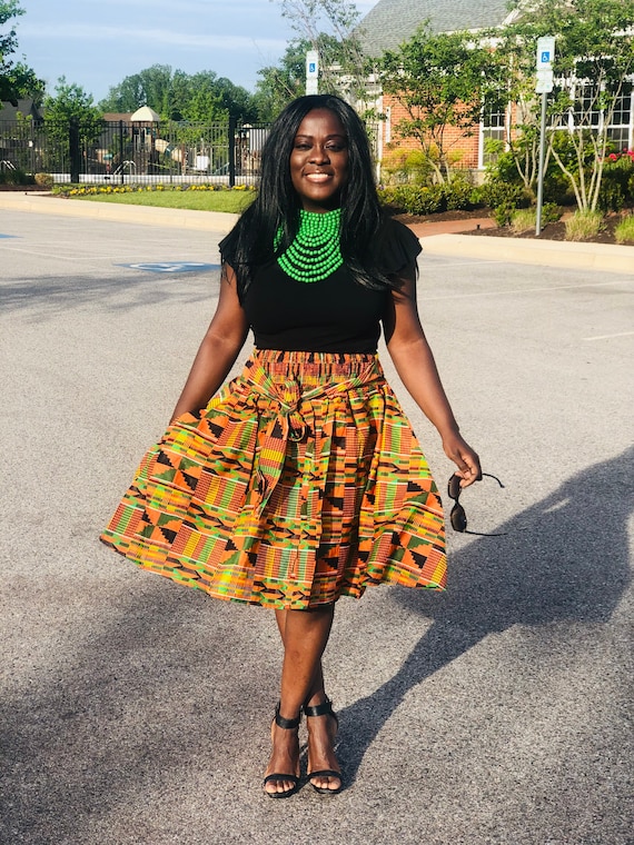 Kente Skirt African Print Skirt Ankara Skirt - Etsy