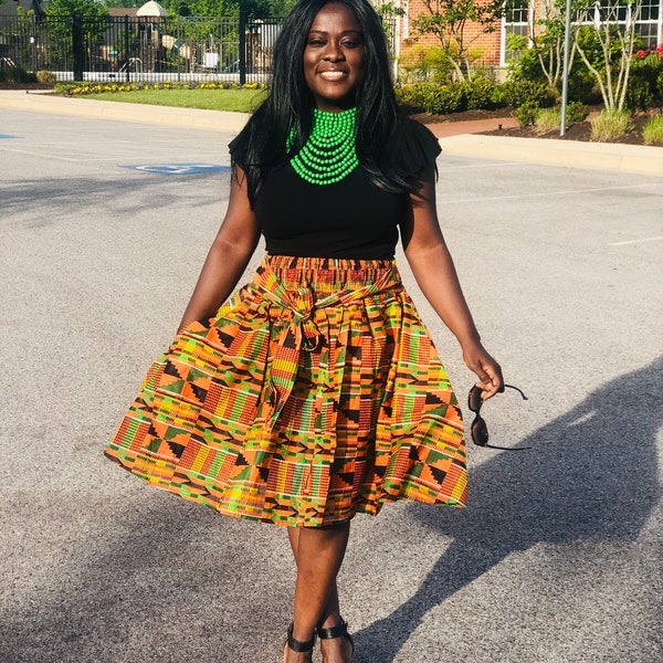 Kente Skirt, African Print Skirt, Ankara Skirt
