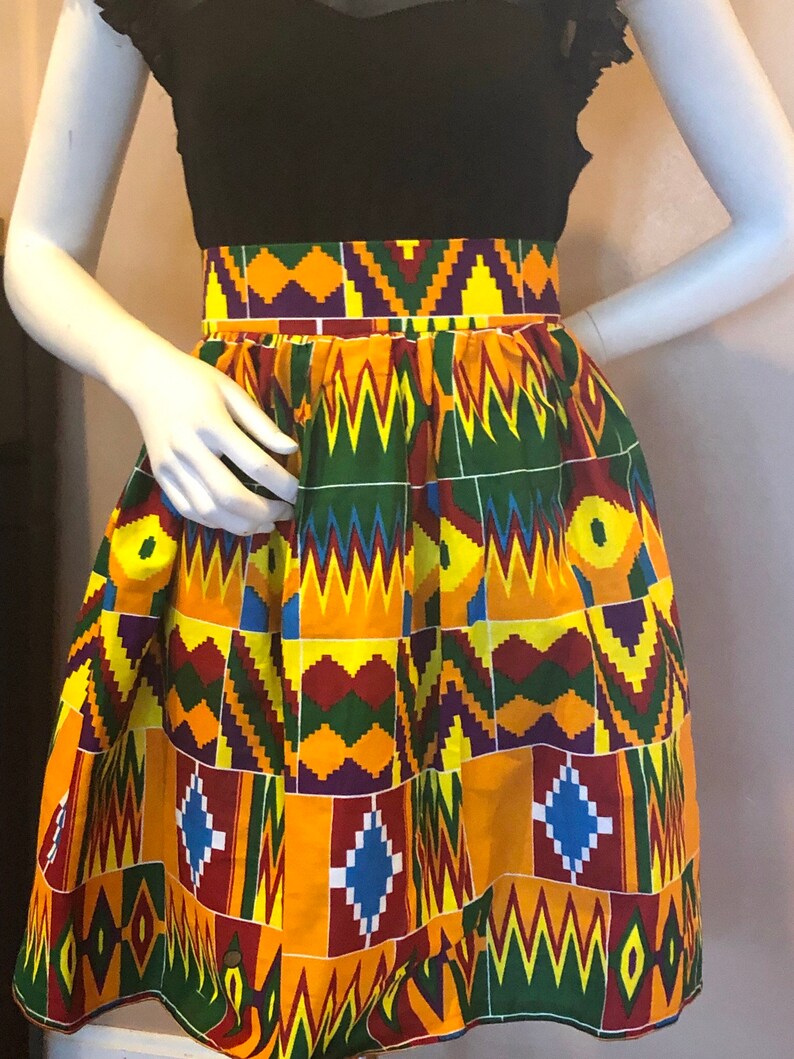Kente Skirt African Print Skirt Kente Skirt The Miaye Kente Skirt Summer Skirts Ankara Skirt