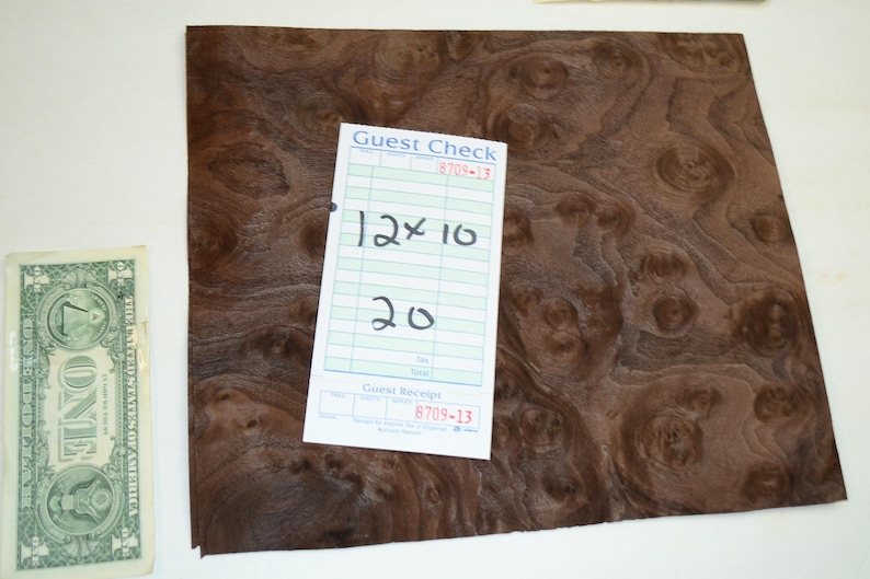 Walnut Burl Raw Wood Veneer Sheet 12 x 10 inches 142nd or .6mm thick