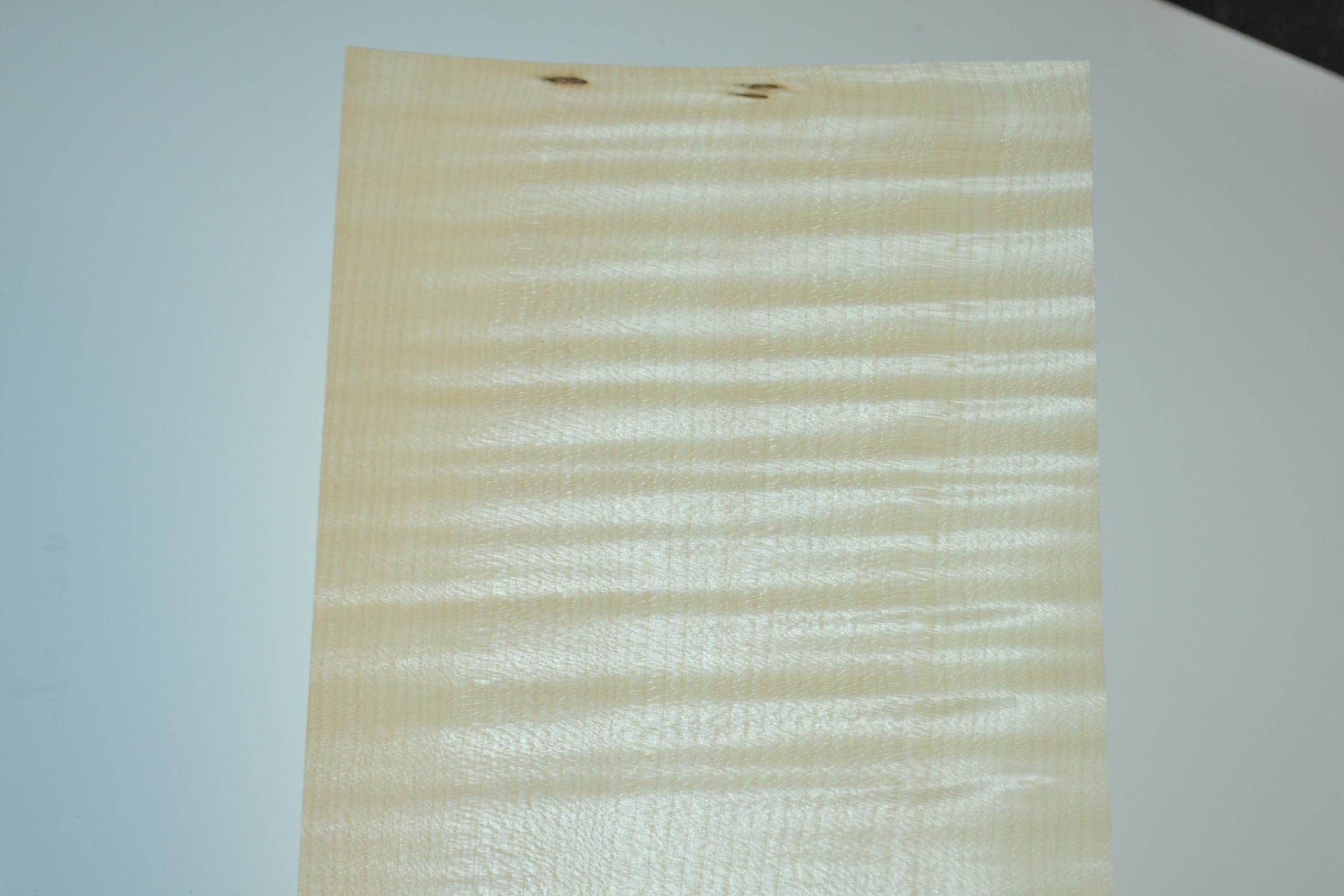 Flame Maple Raw Wood Veneer Sheet 6.5 x 20 inches 1/42nd  curly figured
