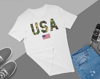 USA Camouflage T-shirt: Patriotic American Flag Tee