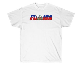 Florida Haitian Flag T-Shirt: Caribbean Pride Cotton Tee