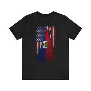 Haitian American Haiti USA Flag - Haiti Shirt- Haiti Clothing- Haitian Flag- Haiti Gift- Caribbean- Haitian Pride