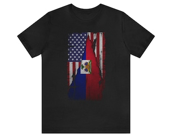Haitian American Flag T-Shirt: Haiti USA Pride
