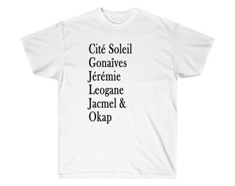 Haiti Cities T-shirt: Haitian Pride Clothing