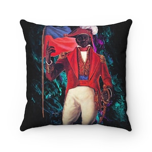Jean-Jacques Dessalines Abstract Square Pillow - Haitian Flag- Haiti Gift- Caribbean- Haitian Pride - Haitian American