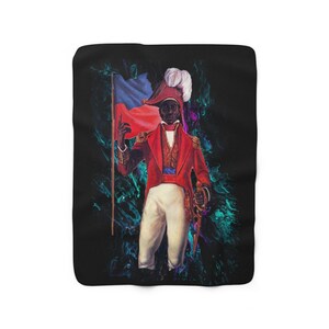 Jean-Jacques Dessalines Abstracts Sherpa Fleece Blanket- Haitian Flag- Haiti Gift- Caribbean- Haitian Pride - Haitian American