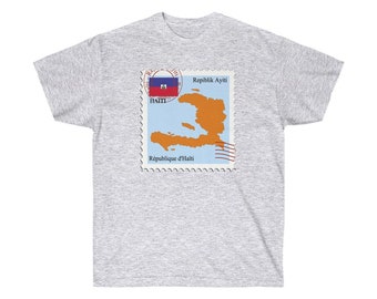 Haiti Flag Stamp T-Shirt: Haitian Pride Caribbean Tee