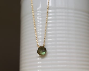 Dainty Gold Labradorite Necklace