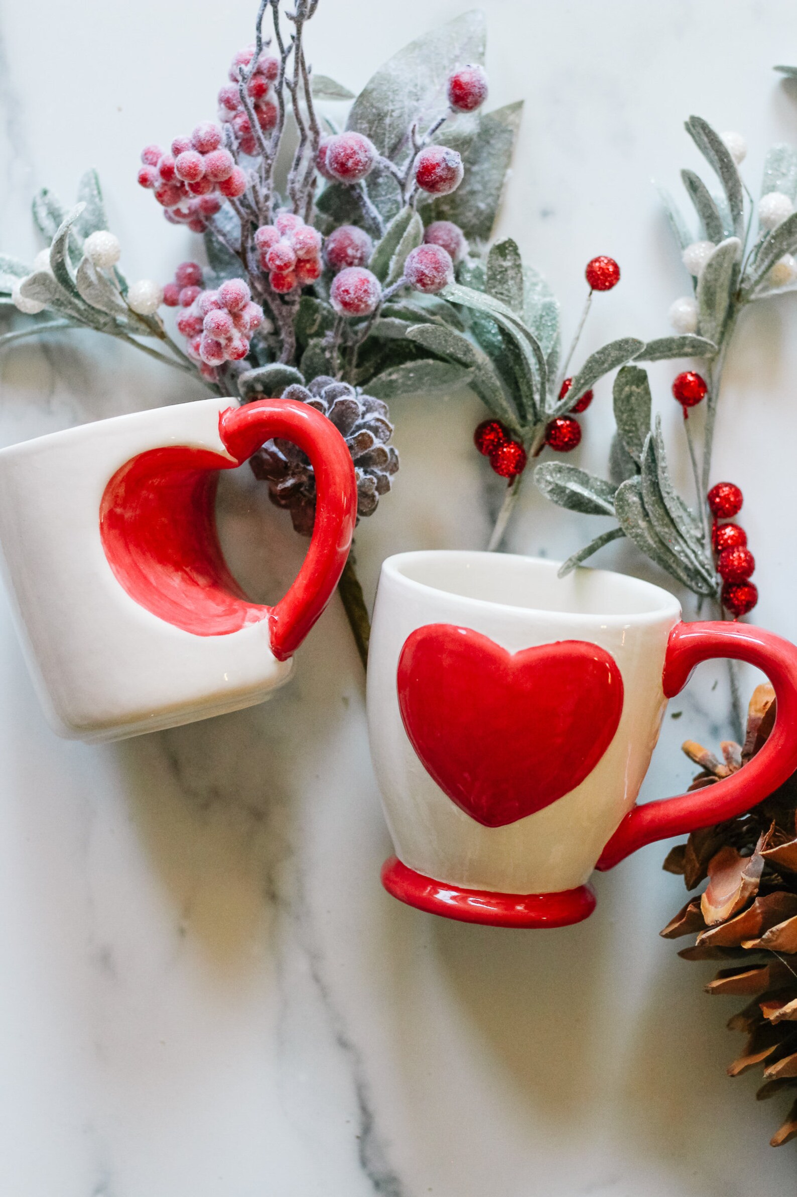 Ceramic Heart Mug Valentine's Day Valentine's Day Etsy