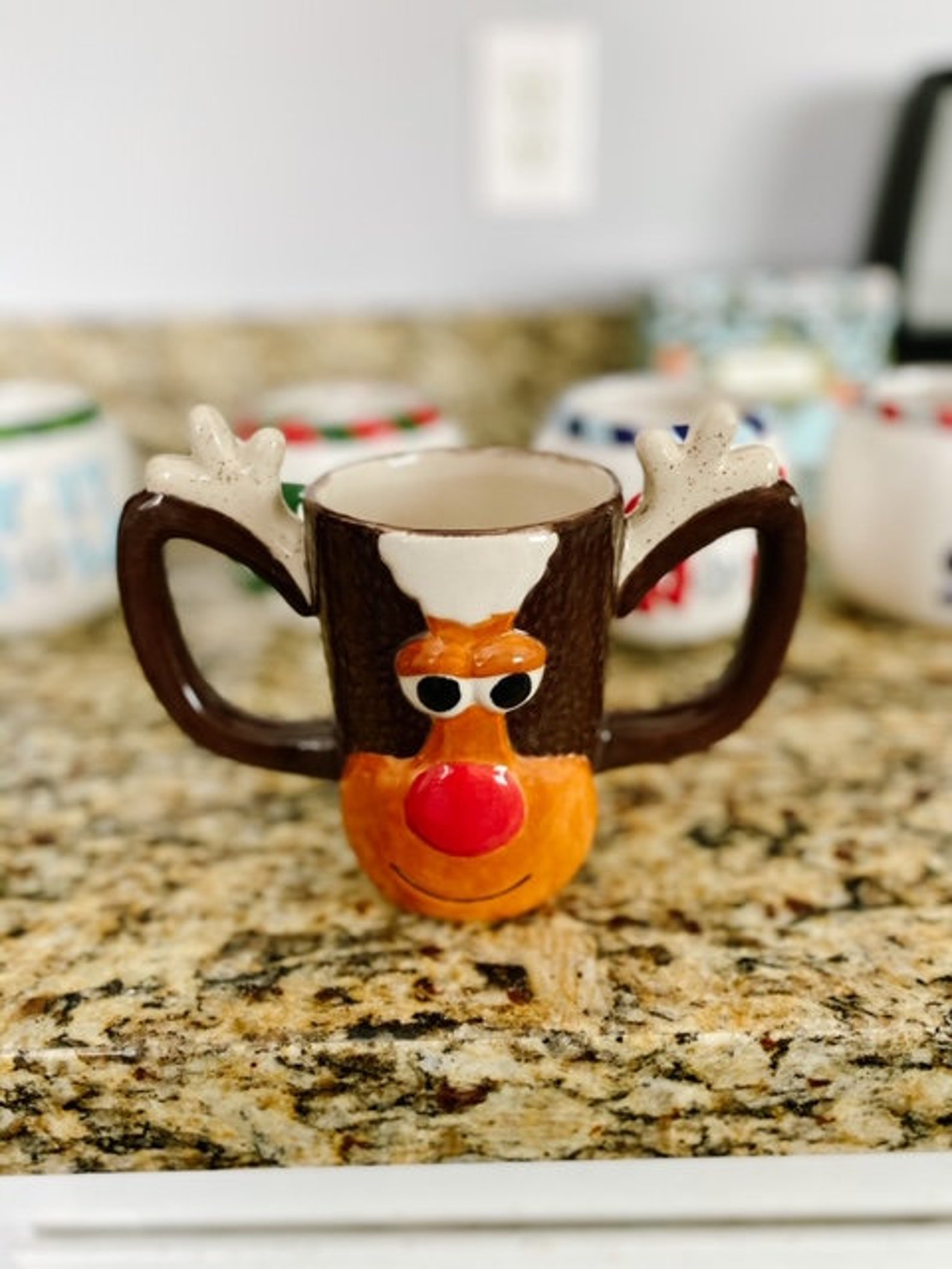 Big Ceramic Reindeer Mug, Ceramic Reindeer Mug, Christmas Mug, Christmas Gift, Handmade