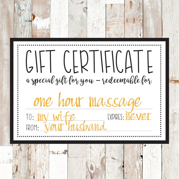 Gift Certificate / Gift Card / Gift / Gifts / Printable / Digital Download / Instant Download / Custom / Personalized / Template / DIY