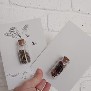 cards with jars. seed cards. flower cards
