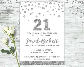 21st birthday invitations 21st birthday rose gold party etsy