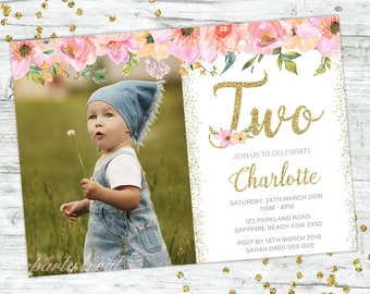 2nd birthday invite etsy