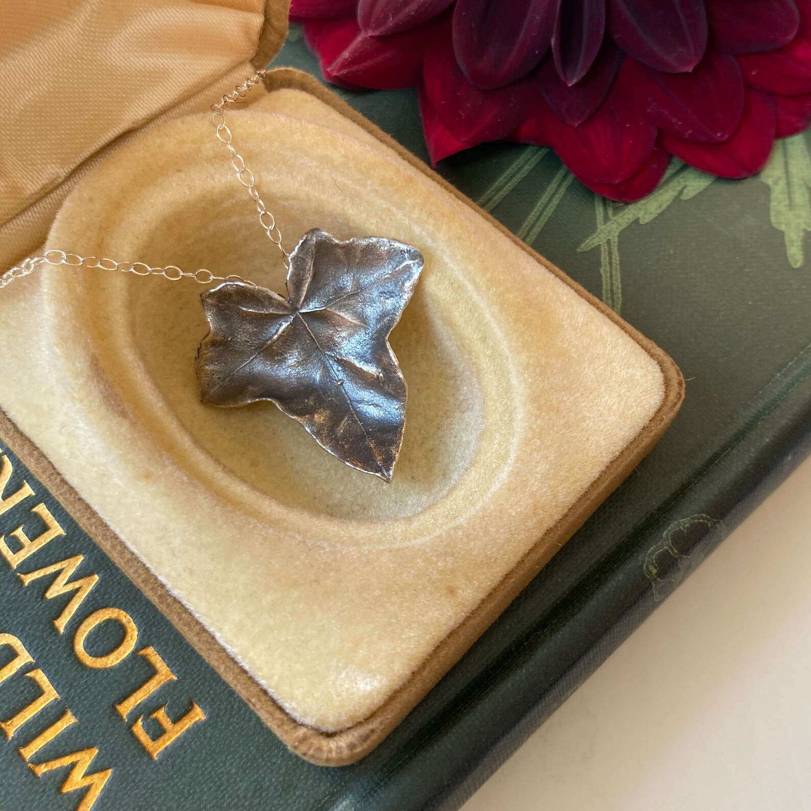 Sterling Silver Ivy Leaf Necklace Etsy