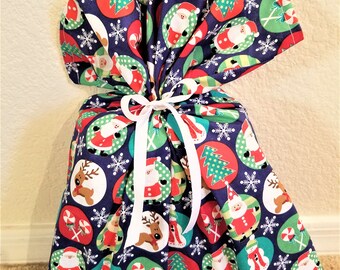 Navy Ornament Gift Bag