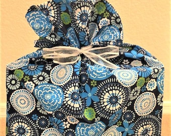 Blue Floral Gift Bag
