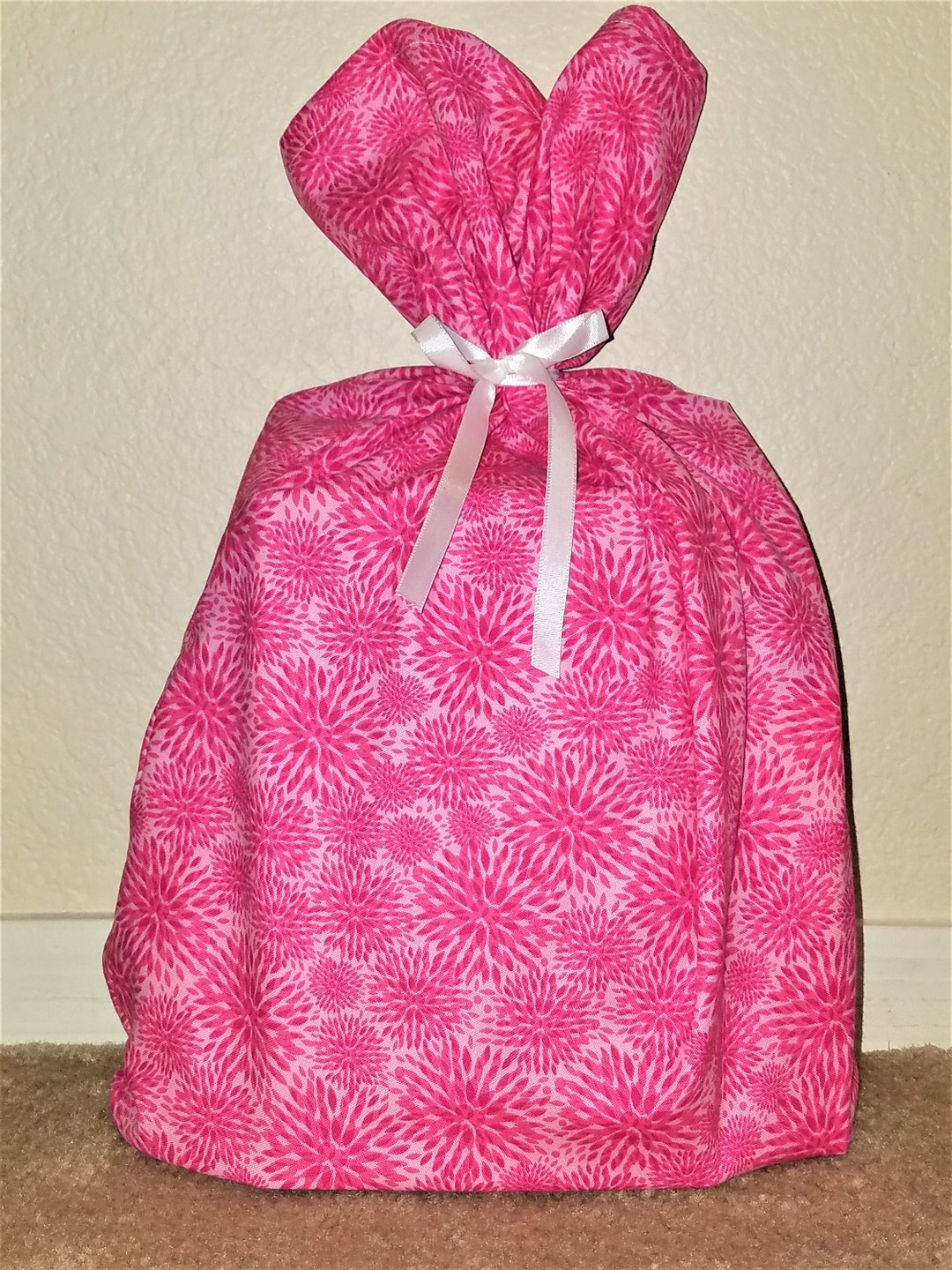 Pink Floral Gift Bag Etsy