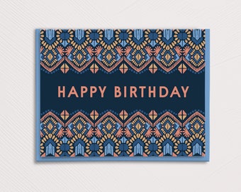 Folk Birthday Card, Greeting Cards, Happy Birthday, Birthday Cards